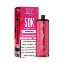 Puff - AL FAKHER - Hyper Max Prime 50K - Strawberry Punch - Fraise - Kit Rechargeable 1000mAh - 2ml + 2 x 10ml - 6mg/ml