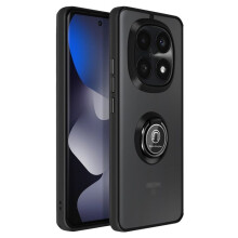Coque pour Redmi Note 15 avec Anneau Magnétique Rotatif et Finition Givrée Noir