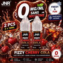JNR - E-liquide Fizzy Cherry Cola 0MG/ML - Sans Nicotine - Cola Pétillant & Cerise - Lot de 2 x 10ML