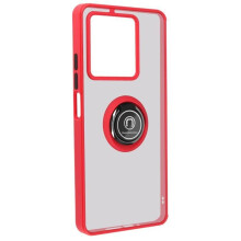 Coque pour Xiaomi Redmi Note 13 5G - AVIZAR - Bague Métallique Fonction Support - Rouge