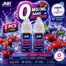 JNR - E-liquide Blueberry Cherry Cranberry 0MG/ML - Sans Nicotine - Myrtille, Cerise & Cranberry - Lot de 2 x 10ML