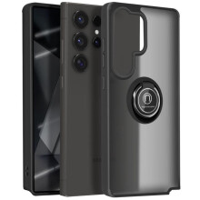 Coque Antichoc - Samsung Galaxy S25 Ultra - Bague Métallique - Support Vidéo - Noir