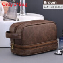 (Tan) Elegant Dual Mens Layer Travel Organizer With Waterproof Pu Material Home Travel For