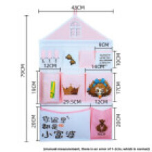 (Woman 8Grid) Multipurpose Wall Cartoon Organizer Bag With Oxford Cloth Bedroom Storage For