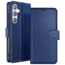 Étui Portefeuille - ZANAÉ - Galaxy S24 - Bleu nuit - Support Vidéo - Languette Magnétique