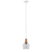Paulmann 79745 Neordic Ylvie pendant luminaire max. 1x20W pendant lamp for E27 lamps ceiling lamp clear/wood 230V glass/wood without lamp