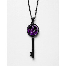 (StyleD)Autumn Moon And Star Glass Necklace For Women With Bohemian Accessory Style