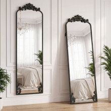 HOMCOM 50 x 160 cm Floor Mirror with Metal Frame, Black