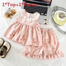 (Orange,120cm)Girl Summer Dress With Print Elements And Soft Cotton Fabric For Girls Small