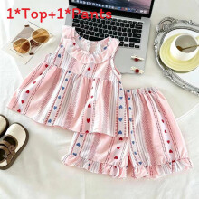 (Red,130cm)Girl Summer Dress With Print Elements And Soft Cotton Fabric For Girls Small