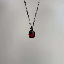 (Red)Colar pingente gótico com material de liga para estilo vintage feminino uso diário