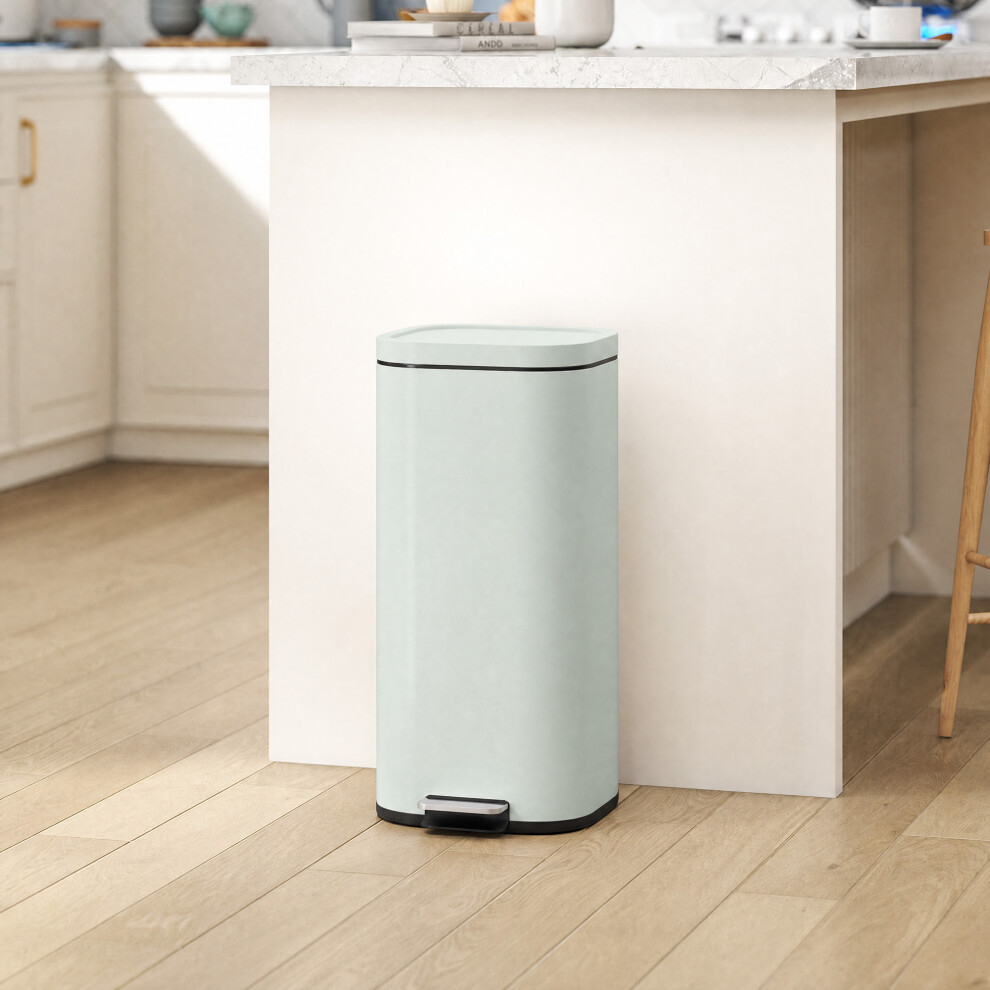 Homcom 30L Kitchen Bin, Pedal Bin With Lid, Removable Inner Bucket, Green