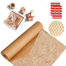 (50cm x 10m) Honeycomb Kraft Paper Packing Wrap, 30cm x 10m, Cushioning Protective Roll, Recyclable