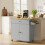 Homcom HOMCOM Kitchen Island with Drop Leaf, Rolling Kitchen Storage Trolley, Grey 8