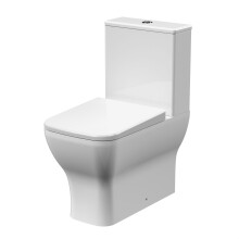 Hilderstone Rimless Flush to Wall Toilet Pan, Cistern & Soft Close Seat - 795 x 385 x 613mm