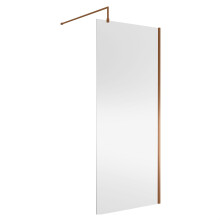 Balterley Wetroom Screen with Support Bar, 900mm, Brushed Bronze