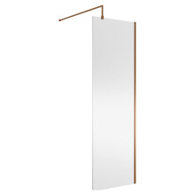 Balterley Wetroom Screen with Support Bar, 700mm, Brushed Bronze
