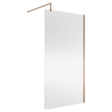 Balterley Wetroom Screen with Support Bar, 1100mm, Brushed Bronze