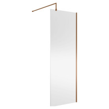 Balterley Wetroom Screen with Support Bar, 760mm, Brushed Bronze