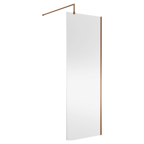 Balterley Balterley Wetroom Screen with Support Bar, 760mm, Brushed Bronze