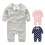 (Gray,S(52cm))Monos con moño infantil niños algodón mameluco body ropa conjunto 2