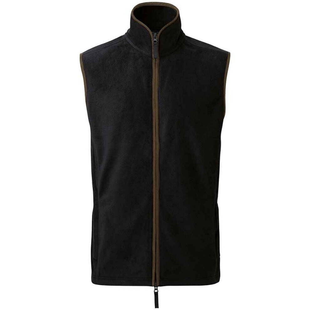 Premier Mens Artisan Fleece Oversized Gilet (Black/Brown) - Size 3XL - Image 2