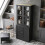 Homcom HOMCOM Modern Bookcase, Display Cabinet with Adjustable Shelves, Black 8