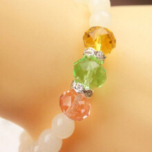 (C)Chic Women Candy Color Crystal Personality Bracelet Faux Pearl Beads Lots Bangle