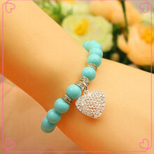 (B)Chic Women Candy Color Crystal Personality Bracelet Faux Pearl Beads Lots Bangle