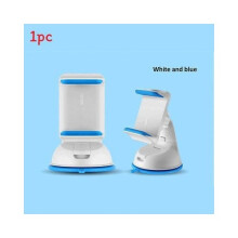 (White Blue)Car Mount Holder With Pu Gel Suction Cup 360 Degree Rotation For Dashboard Use