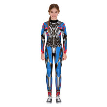 (ChildRedBlue,S)Macacão elástico cosplay sexy estampa armadura robô collant fino fantasia de Halloween