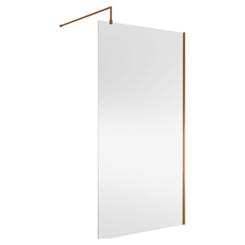 Balterley Balterley Wetroom Screen with Support Bar, 1100mm, Brushed Bronze 1