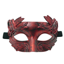 (Red) Antique Roman Venetian Half Mask For Halloween Costume Celebration And Plastic
