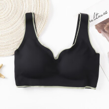 (Black, M) Yoga Nylon Wireless Innerwear With Full Coverage And Breathable Fabric Active Women For