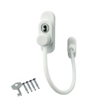 (White,Thicken)Window Door Restrictor Security Cable Key Lock Child Baby Safety Thickened