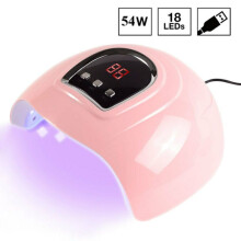 54w Pro Nail Polish Dryer Lamp Led Uv Gel Acrylic Curing Light Manicure 3 Timers