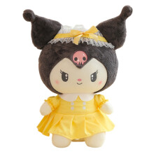 (Kulomi Yellow,40cm/15.75in)Sanrio Kuromi Melody brinquedo de pelúcia desenho animado travesseiro decoração de mesa para casa presente