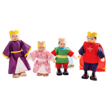 Brinquedo - BIGJIGS - Bonecas da Família Real - 4 peças - Vermelho, Roxo, Verde, Azul