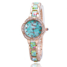 (Green)Trendy Womens Fashion Watch Alloy Band World Time Function Supplies Collection