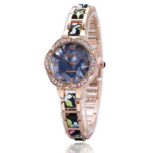 (Black)Trendy Womens Fashion Watch Alloy Band World Time Function Supplies Collection