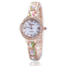 (White)Trendy Womens Fashion Watch Alloy Band World Time Function Supplies Collection
