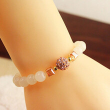 (G)Chic Women Candy Color Crystal Personality Bracelet Faux Pearl Beads Lots Bangle