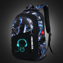 (BlackMusic)Night Luminous Backpack Boys Girls Bookbag Cool School Bag Shoulder Fashion Bags