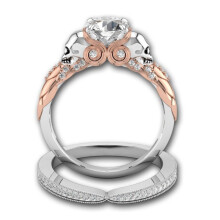 (9)Acessórios para casal anel criativo caveira duas cores strass acessórios para meninas