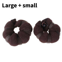 (Coffee)Women Nylon Silk Button Organize Hair Tools Caterpillar Shape Headwear Decorate