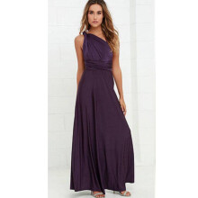 (Dark Purple,XL)Women Evening Dress Convertible Style Bridesmaid Long Dresses Clothing Fashion