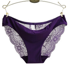 (Purple,XL)Women Seamless Lace Gstring Briefs Panties Thongs Lingerie Knickers Underwear