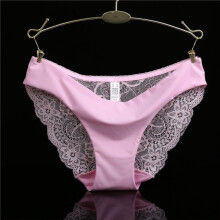 (Pink,XL)Women Seamless Lace Gstring Briefs Panties Thongs Lingerie Knickers Underwear