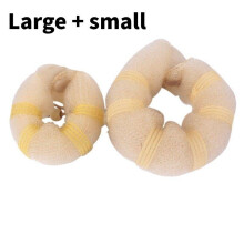 (Beige)Women Nylon Silk Button Organize Hair Tools Caterpillar Shape Headwear Decorate