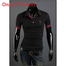 (Black,XL)Camiseta clássica de poliéster respirável manga curta para homens casuais presente da moda
